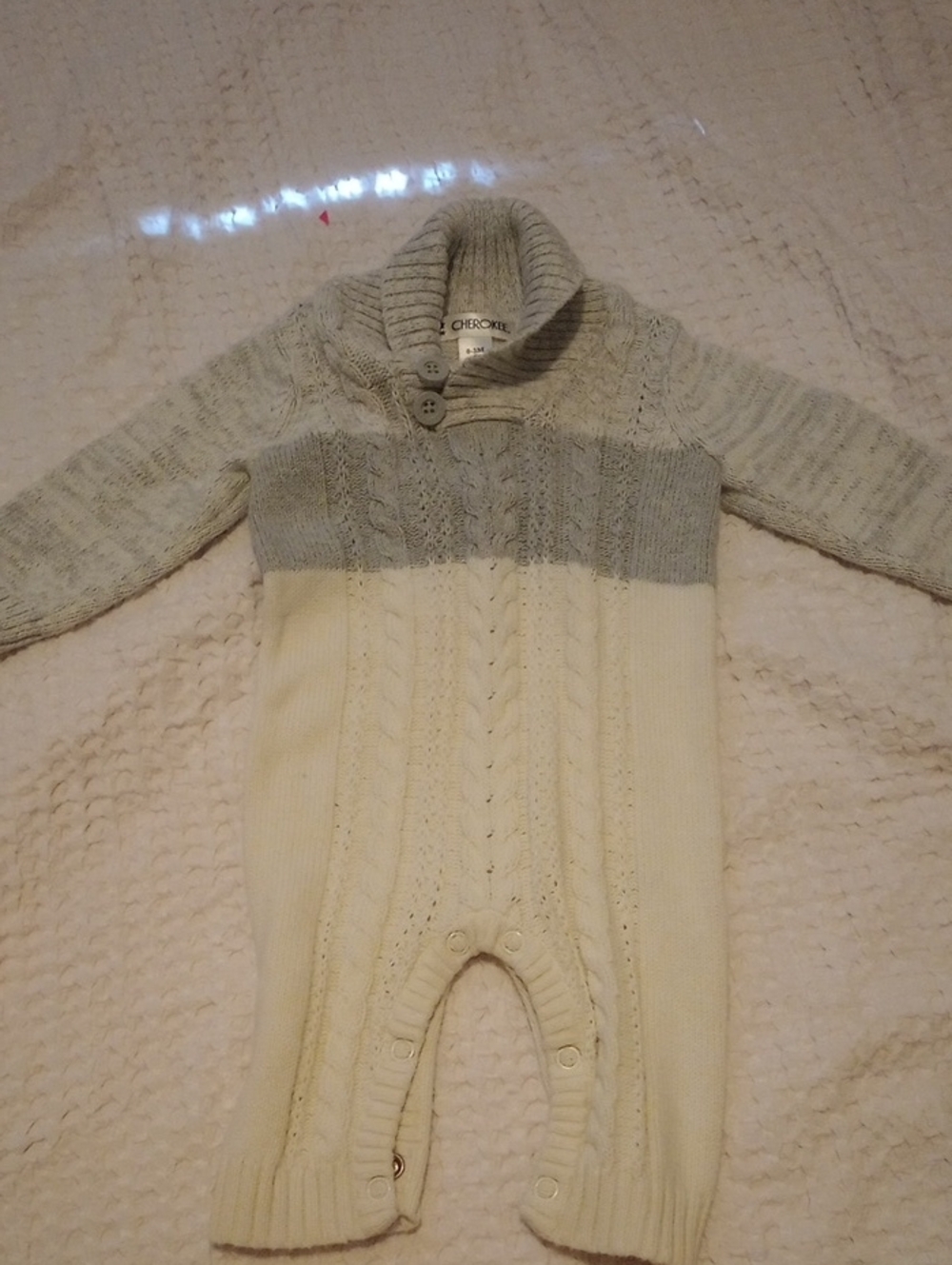 Cherokee Cream  Light Gray Cable Knit Boy Sweater. 24 Piece Bundle  Boys Clothes